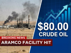 Saudi Aramco Hit, Oil Nears $80/Barrel